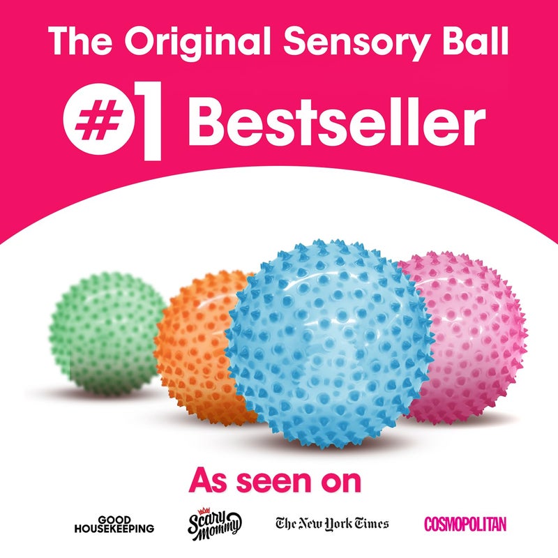 Edushape Sensory Ball for Baby - 7” Transparent Trendy Color Baby Ball that Helps Enhance Gross Motor Skills for Kids Aged 6 Months & Up - Pack of 1 Vibrant Colorful and Unique Textured Ball for Baby - Image 5