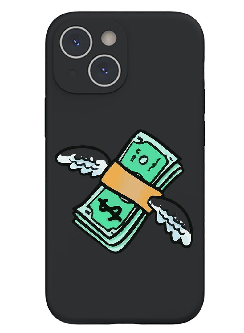 Theodor Protective Slim Fit Case Liquid Silicone Cover with Full Body Protection Anti-Scratch Shockproof Case For iPhone 13 Black  - Free Spirit Circle - Image 1