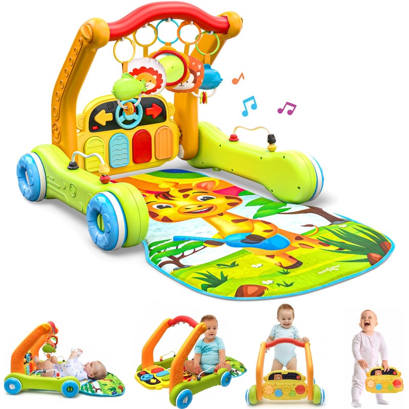 Move2Play موف2بلاي، سجادة لعب للأطفال 4 في 1 ومركز نشاط | مشاية | هدية للأطفال لوقت البطن | هدية عيد ميلاد للأولاد والبنات من 3، 4، 5، 6، 7، 8، 9، 10، 12+ شهرًا (أصفر) - Image 1