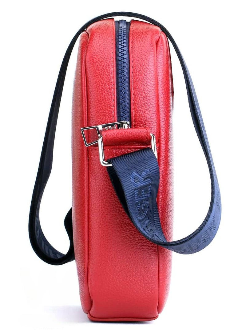 Tommy Hilfiger Sport Tommy Hilfiger Red Crossbody Messenger Leather Bag For Men  - Image 4