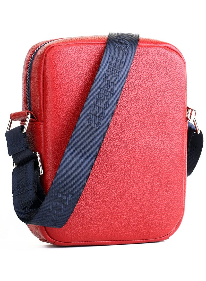 Tommy Hilfiger Sport Tommy Hilfiger Red Crossbody Messenger Leather Bag For Men  - Image 5