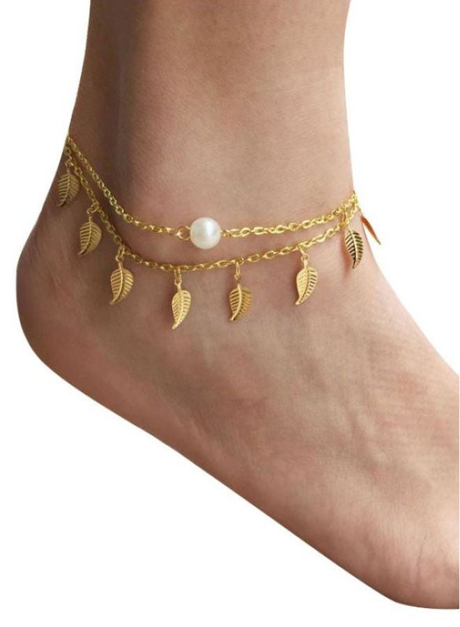 Metal Leaf Chain Anklet