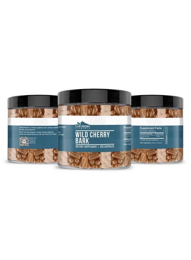 earthborn elements عناصر الأرض - لحاء الكرز البري 200 كبسولة، نقي وغير مخفف، بدون إضافات - Image 4
