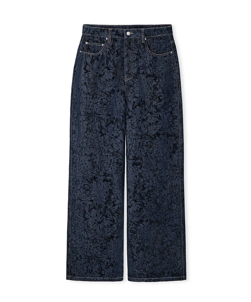 Ipekyol  Flock-Printed Denim-Effect Trousers for Women | Best Price UAE