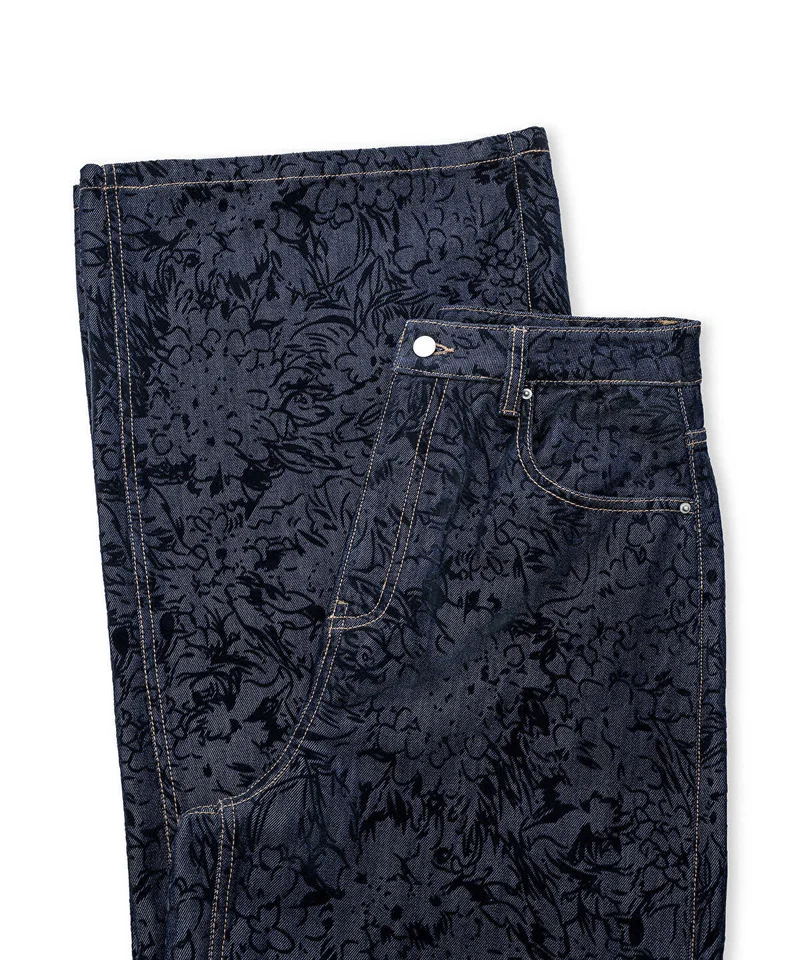 Ipekyol  Flock-Printed Denim-Effect Trousers for Women | Best Price UAE