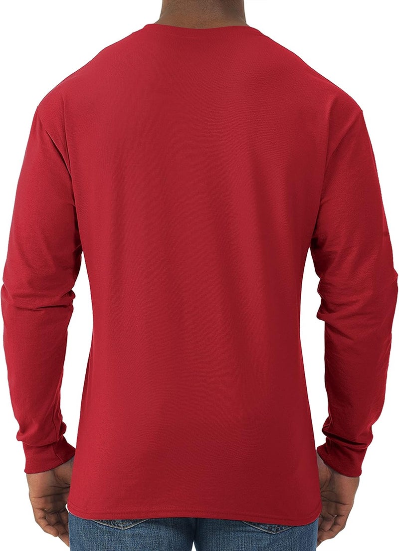 Jerzees Men's Dri-Power Cotton Blend Long Sleeve Tees, Moisture Wicking, Odor Protection, UPF 30+, Sizes S-3x - Image 1