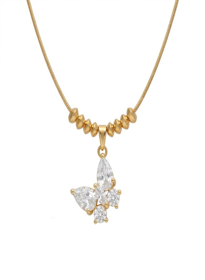 Dbell Anti Tarnish Butterfly Pendant Necklace for Women & Girls | Premium Stainless Steel Gold Plated Chain | Waterproof Jewellery | Elegant Minimal Necklace - Image 1