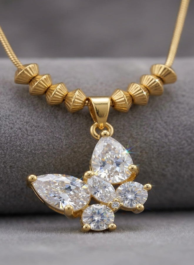 Dbell Anti Tarnish Butterfly Pendant Necklace for Women & Girls | Premium Stainless Steel Gold Plated Chain | Waterproof Jewellery | Elegant Minimal Necklace - Image 4