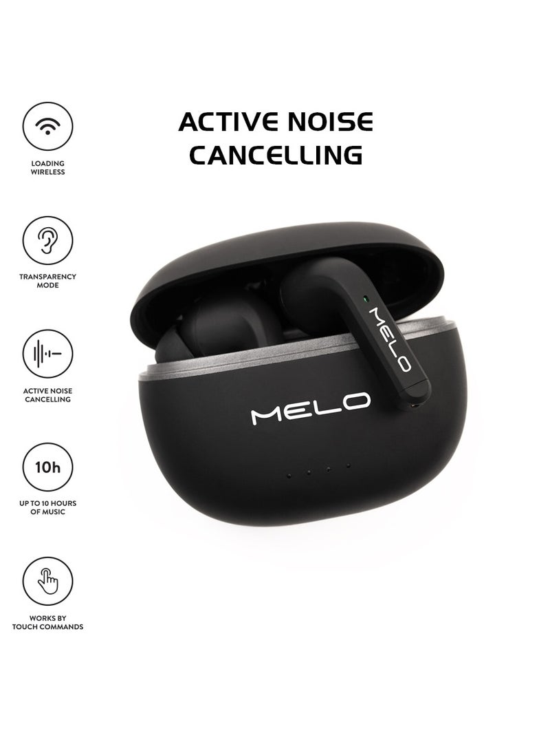 ميلو سماعات أذن لاسلكية AirMELO 2 Pro Bluetooth ANC V5.4 مع بطارية 400 مللي أمبير، ومكبر صوت 13 مم، ووقت تشغيل يصل إلى 8 ساعات للاستماع السلس مع iPhone وSamsung والمزيد - Image 3
