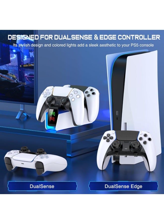 PS5 Controller Charger Station for PlayStation 5 Controllers with LED Light Dual Stand Charger Dock, PS5 Controller Charging Station Accessories for PlayStation 5 Storage Kit - Image 5