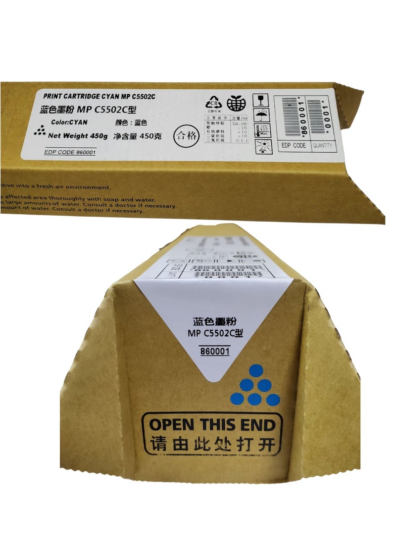 Z-Black Compatible Toner Cartridge for Ricoh MP-C4502 C5502 ( CYAN ) - Image 1