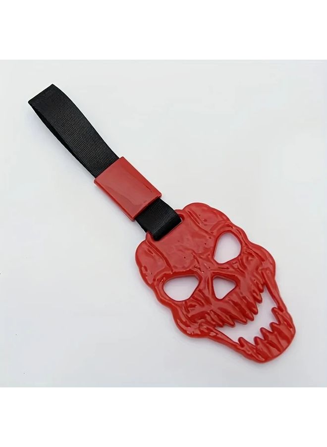 Orange JDM Racing Handle Strap Drift Pendant Safety Warning Ring Durable Nylon PVC - Image 1