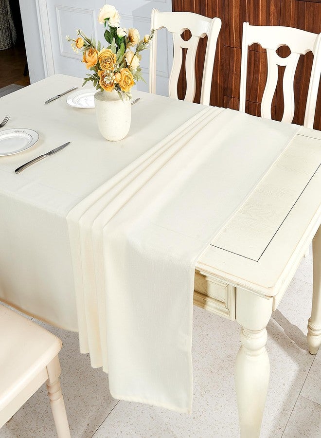 IVAPUPU Textured Linen Table Cloth for Rectangle Table - Ivory Tablecloths Rectangular Waterproof Wrinkle Free Wipeable Dining Cover for Spring Wedding Birthday Kitchen Decor, 60 x 84 Inch - Image 4