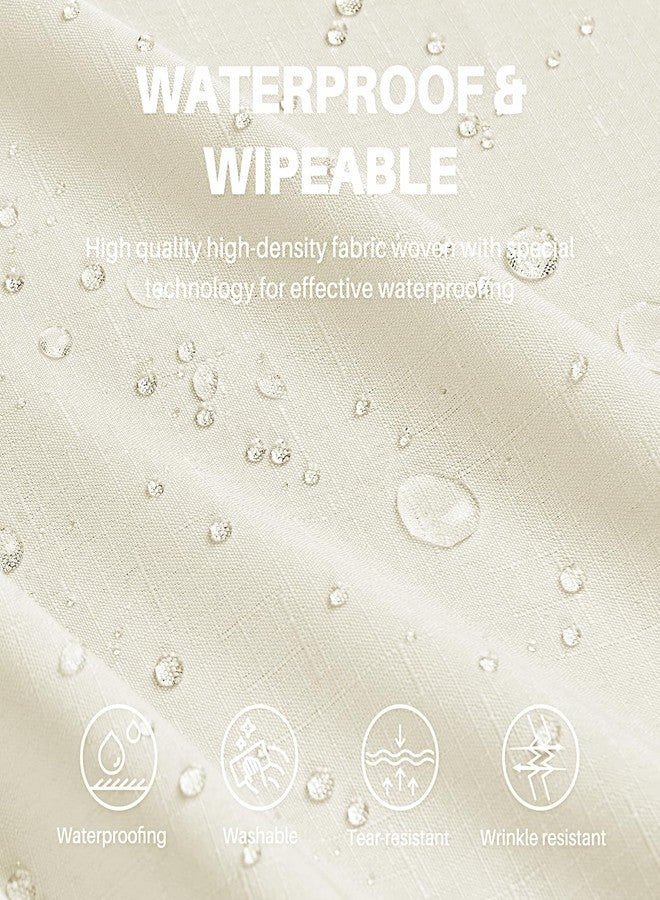 IVAPUPU Textured Linen Table Cloth for Rectangle Table - Ivory Tablecloths Rectangular Waterproof Wrinkle Free Wipeable Dining Cover for Spring Wedding Birthday Kitchen Decor, 60 x 84 Inch - Image 2