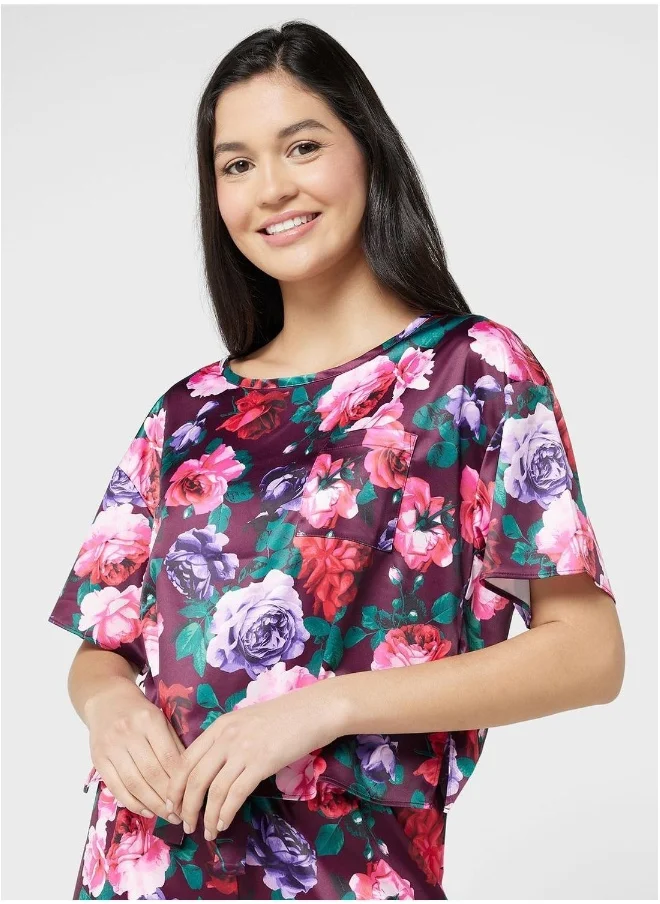 La Senza Floral Crew Neck T-Shirt