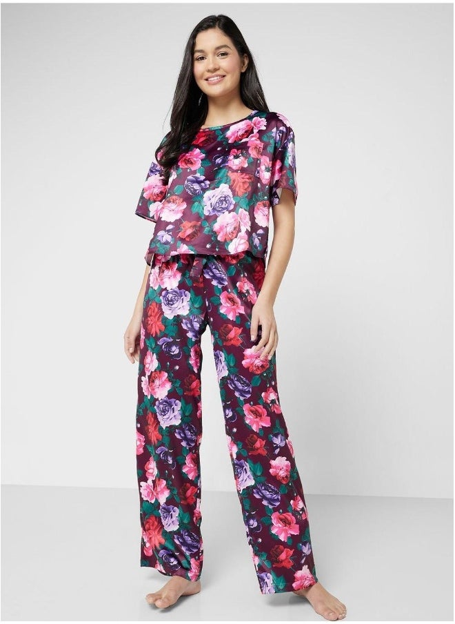 La Senza Floral Crew Neck T-Shirt  - Image 4