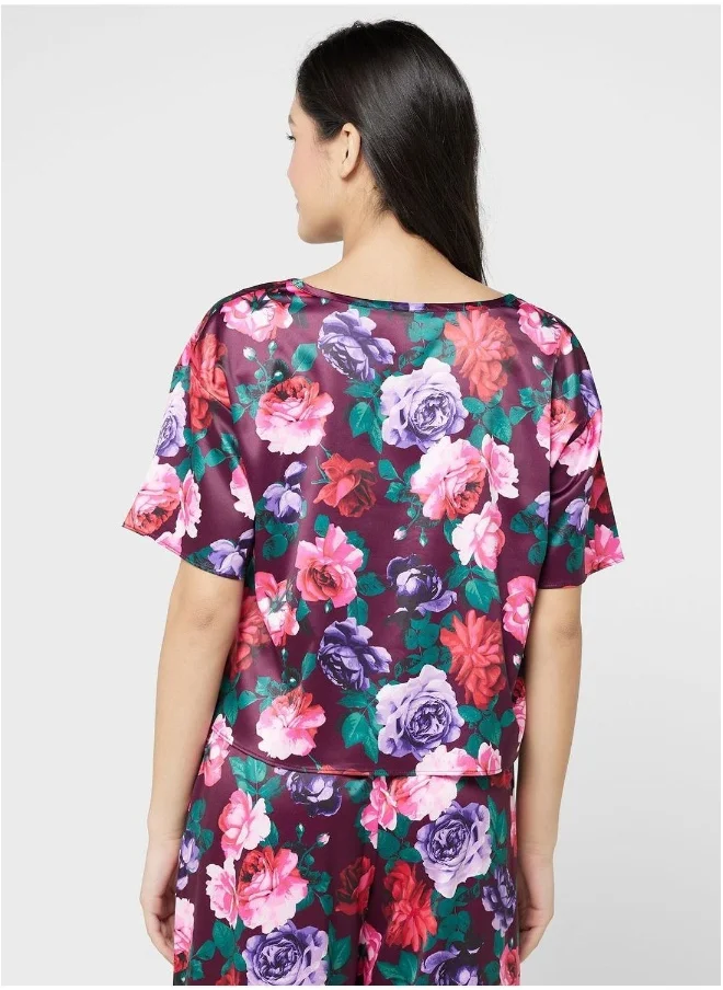 La Senza Floral Crew Neck T-Shirt