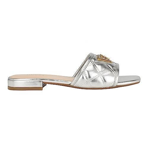 Guess Women's GELINA Heeled Sandal, Silver 040, 5 - Image 5