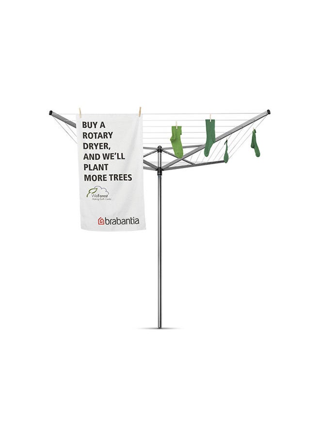 brabantia Brabantia Top Spinner 40 M Large Rotary Drying Stand Washing Line With Metal Ground Spike Metallic Grey With Concrete Tube 45Mm Diameter  - Image 2