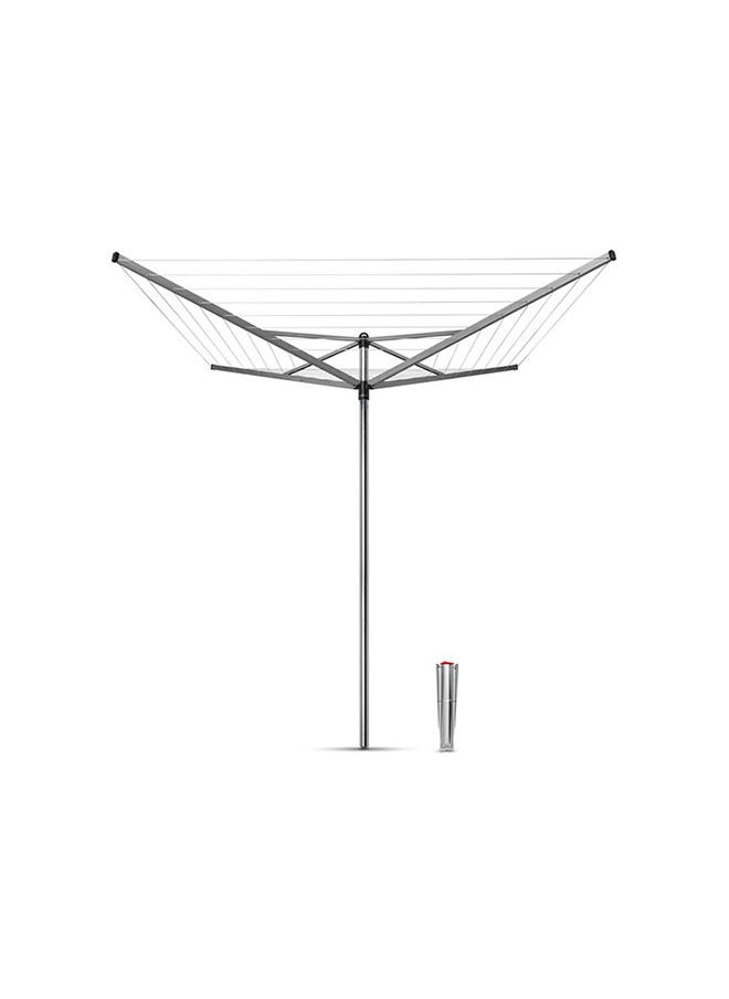 brabantia Brabantia Top Spinner 40 M Large Rotary Drying Stand Washing Line With Metal Ground Spike Metallic Grey With Concrete Tube 45Mm Diameter  - Image 1