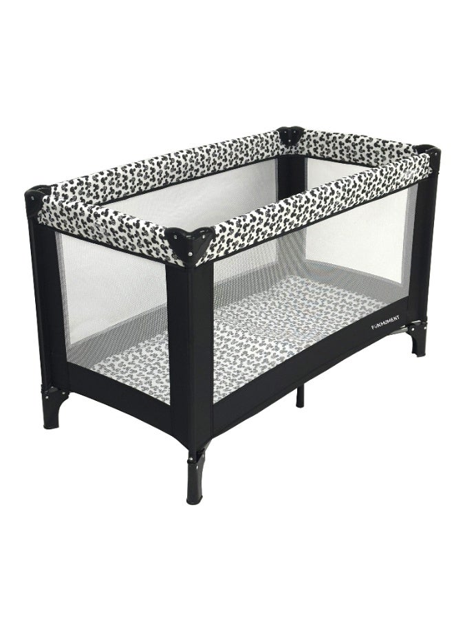 FUN MOMENT Leopard Print Travel Easy Fold Compact Baby Cot And Bed - Image 3