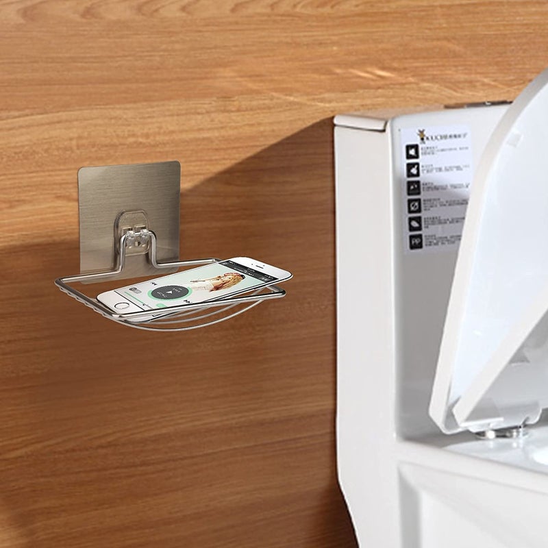 iSTAR Stainless Steel Soap Dish Holder,Self Adhesive Wall Mounted Sponge Holder,Keep The Soap Dry,No Odor,Easy to Clean,Strong Suction Tape,Storage Saver Rack for Home Kitchen Bathroom Shower (Pack1) - Image 2