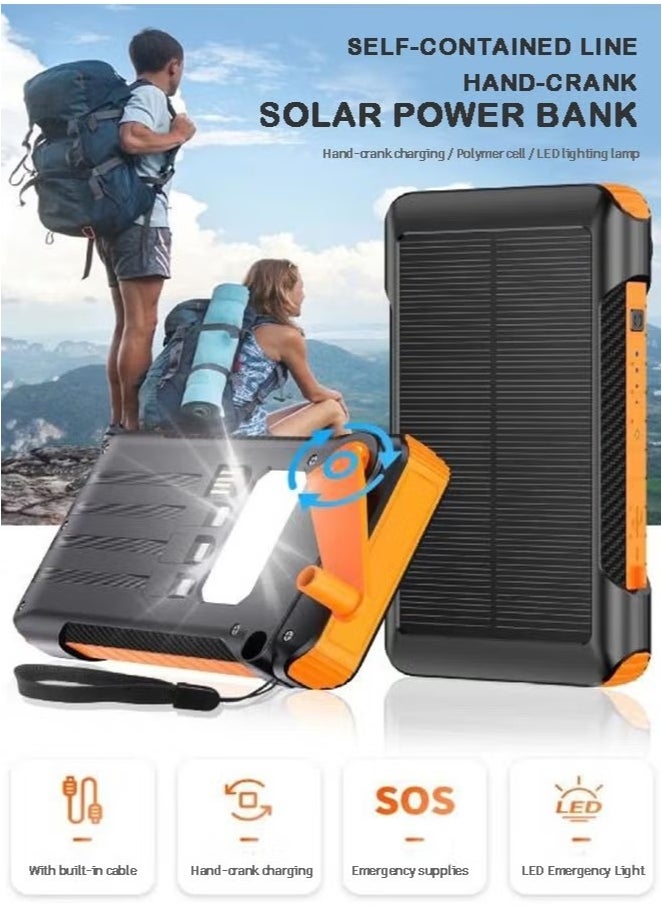 Generic S026 Rugged Solar Power Bank – 20000mAh High-Capacity Outdoor Charger with LED Flashlight, Solar Charging Panel, and Durable Weatherproof Design for Camping, Travel, and Emergency Use  - Image 2