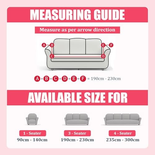 Furshine Sofa Cover 3 Seater and 2 Seater Fully Covered 5 Seater Cover Non-Slip Sticky Elastic Stretchable Sofa Set Imported Slipcover Protector Blend Geometric, Five Seater (3+1+1) - Image 4