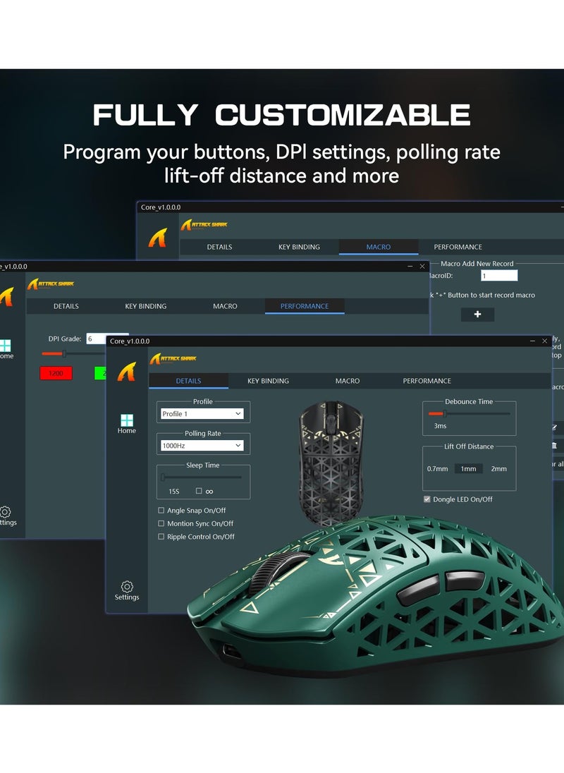 R5Ultra 8K Carbon Fiber Wireless Gaming Mouse with 42,000 DPI -PAW3950 MAX Sensor -39g Ultra-Lightweight -Nordic52840 -Wired/BT/2.4GHz Wirelss Programmable Mouse for PC/Mac