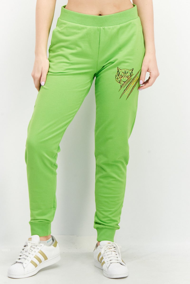 PHILIPP PLEIN Plein Sport Women Sportswear Fit Brand Logo Training Pants, Light Green - Image 1