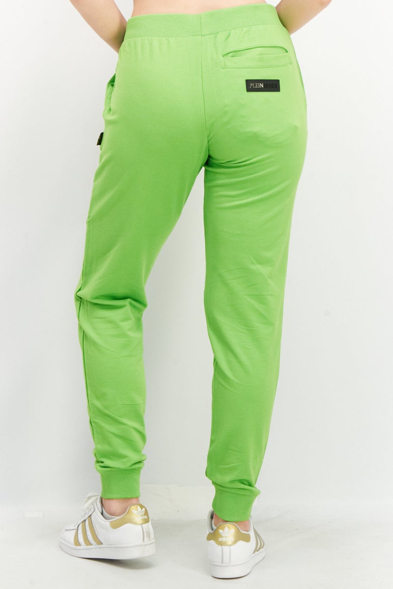 PHILIPP PLEIN Plein Sport Women Sportswear Fit Brand Logo Training Pants, Light Green - Image 3