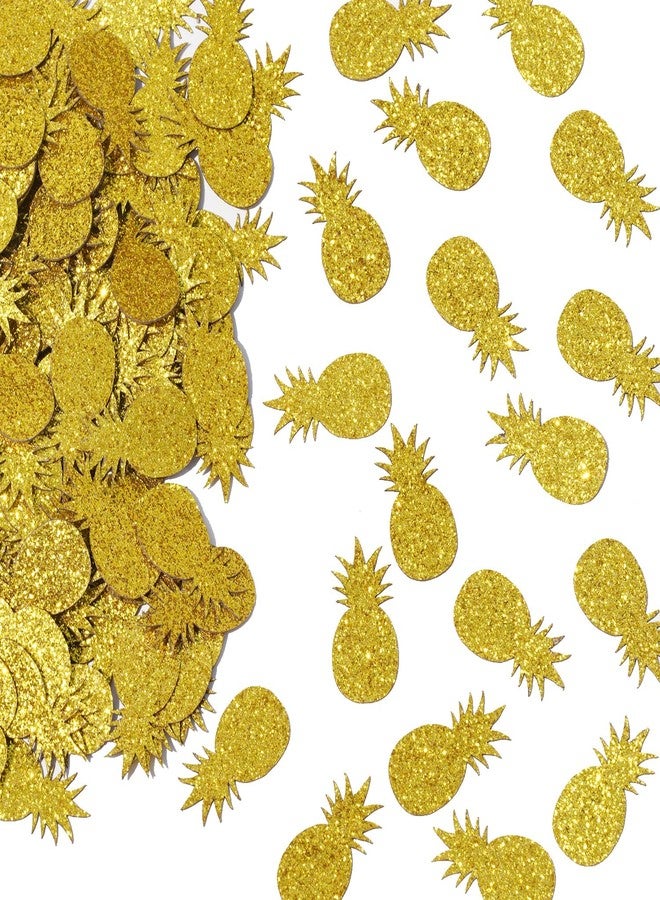Yotawebery Gold Glitter Pineapple Table Confetti - Tropical Hawaiian Party Decorations (220Pcs, 30g, Cardstock) - Image 3