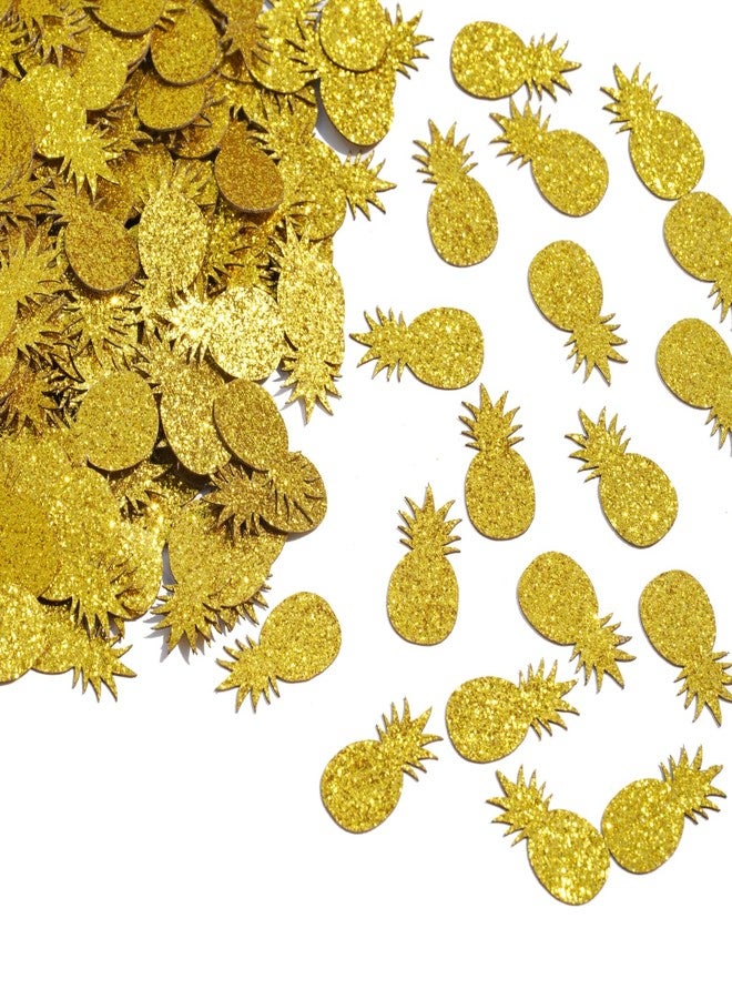 Yotawebery Gold Glitter Pineapple Table Confetti - Tropical Hawaiian Party Decorations (220Pcs, 30g, Cardstock) - Image 2