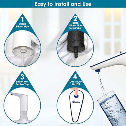 RAMA Handy Pure Automatic Wireless Water Dispenser for 20L Water Can with 4-Inch Carbon Candle Filter | Fast Flow Food Grade Water Pump with USB Rechargeable battery | Removes 99.9% Bacteria & Viruses - Image 4