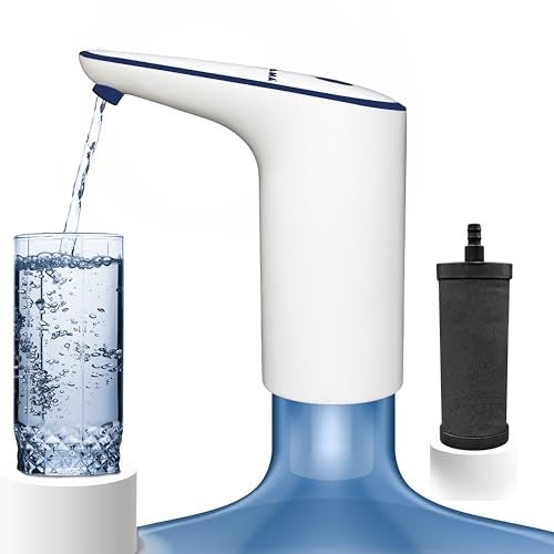 RAMA Handy Pure Automatic Wireless Water Dispenser for 20L Water Can with 4-Inch Carbon Candle Filter | Fast Flow Food Grade Water Pump with USB Rechargeable battery | Removes 99.9% Bacteria & Viruses - Image 1