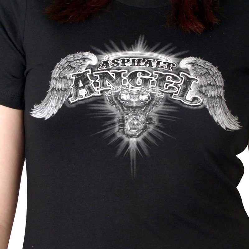 Hot Leathers womens T-shirt GLD1040 Women Asphalt Angel Dual Side Print Shirt, Black, X-Large US - Image 3