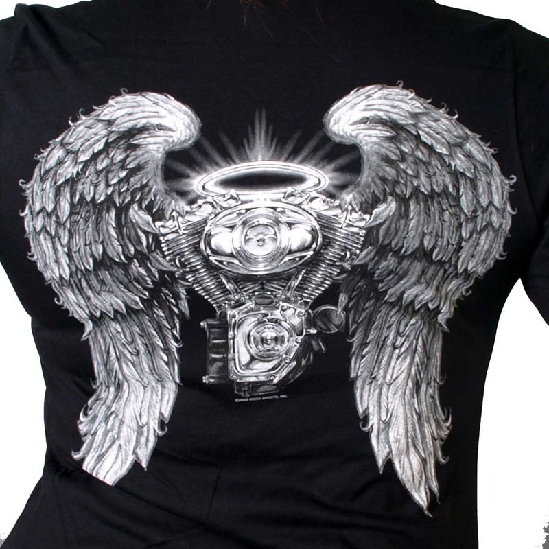 Hot Leathers womens T-shirt GLD1040 Women Asphalt Angel Dual Side Print Shirt, Black, X-Large US - Image 4