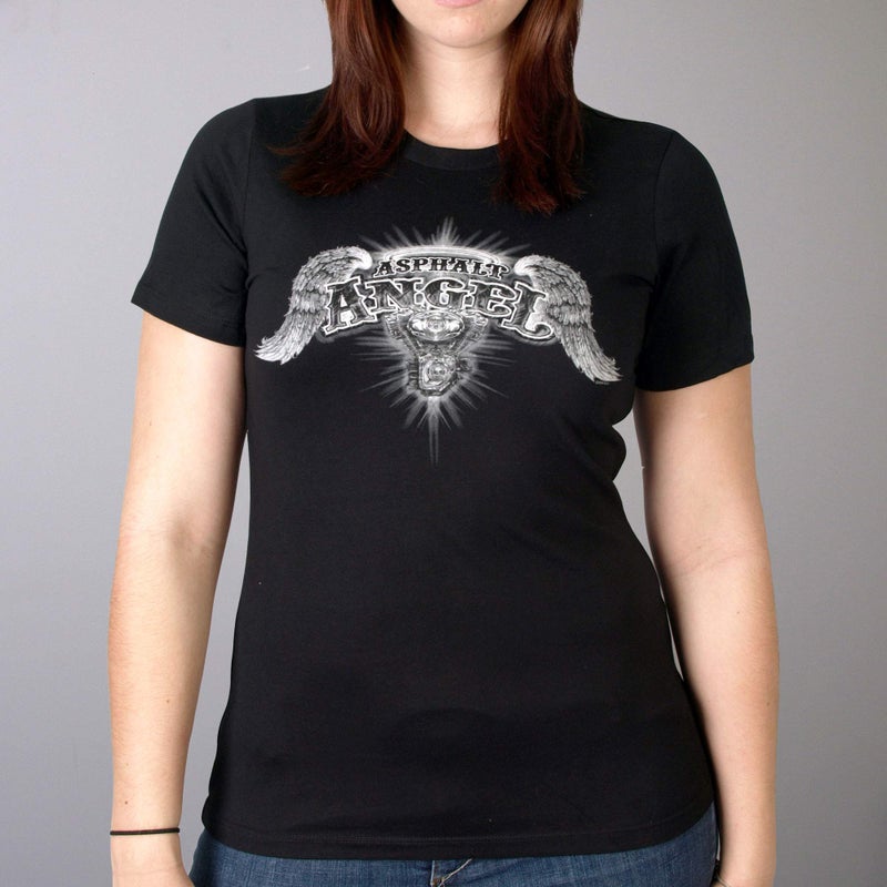 Hot Leathers womens T-shirt GLD1040 Women Asphalt Angel Dual Side Print Shirt, Black, X-Large US - Image 5
