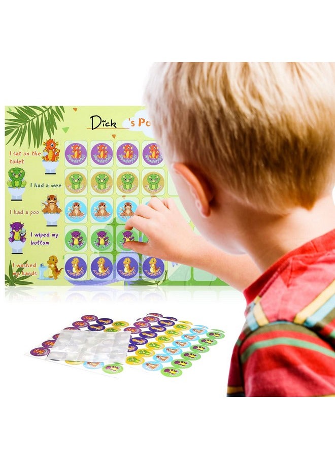 GWHOLE 2 Pack Of Dinosaur Potty Training & Toilet Training Reward Chart With Dinosaur Stickers For Toddlers, Boys, Girls  - Image 3