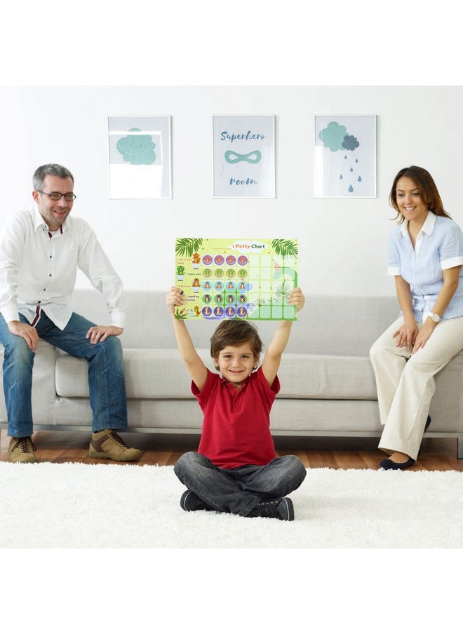 GWHOLE 2 Pack Of Dinosaur Potty Training & Toilet Training Reward Chart With Dinosaur Stickers For Toddlers, Boys, Girls  - Image 5