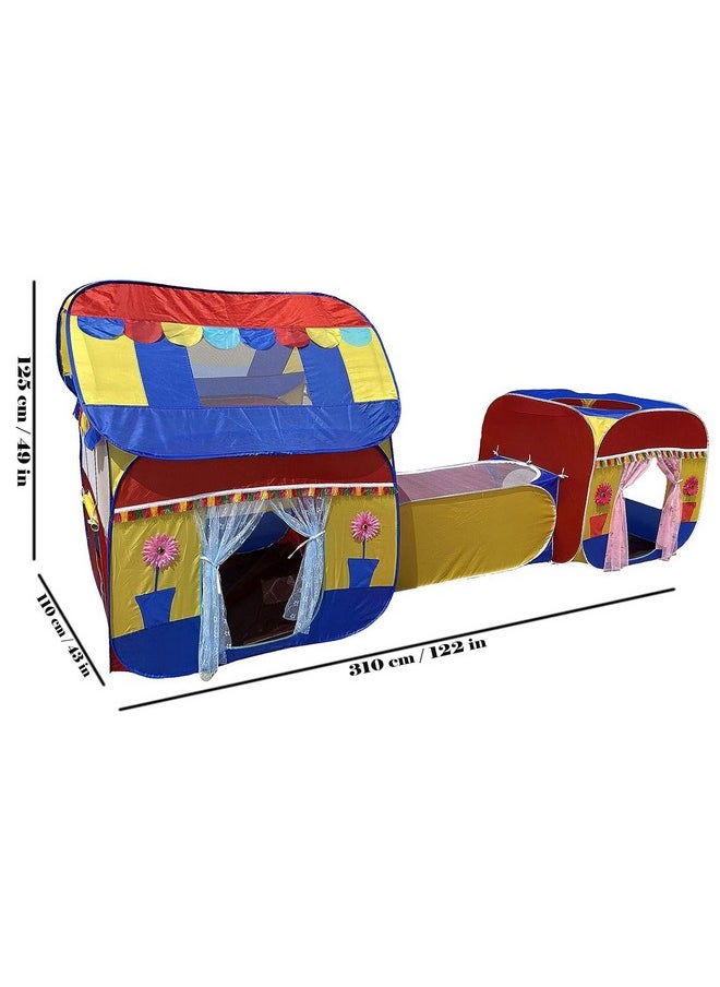 HomeCute HOMECUTE Jumbo Size 3 In 1 Pop-Up Kids Play Tent House With Crawl Tunnel (Cube Tent And Hut Tent House Multicolour)  - Image 5