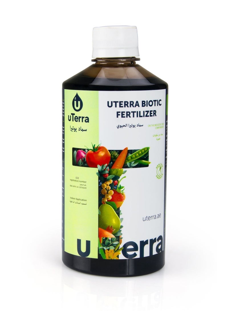 uTerra Organic Liquid Fertilizer 500ml | Bio Plant Food for Indoor Plants, Flowers, Houseplants & Home Gardens | Promotes Healthy Growth & Strong Roots - Image 1