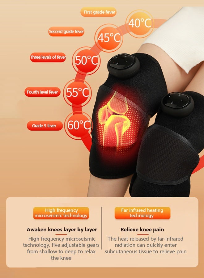 Electric Heat Therapy Knee Massager for Shoulder,Moxibustion knee pads for  with arthritis, Elbow & Joint Pain Relief, Arthritis, Muscle Relaxation - Suitable for Men and Women with Cold Legs - Image 4