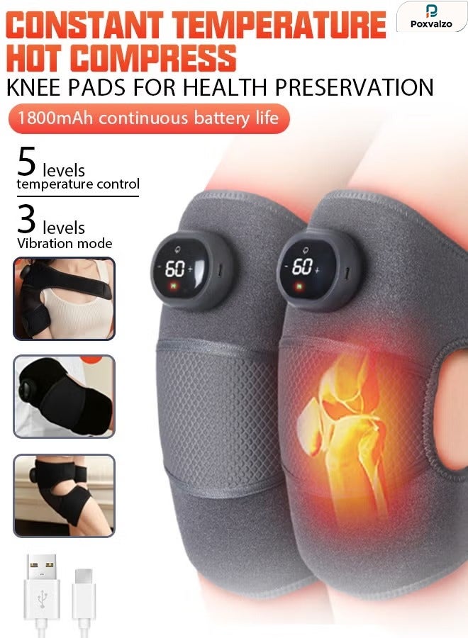 Poxvalzor Electric Heat Therapy Knee Massager for Shoulder,Moxibustion knee pads for  with arthritis, Elbow & Joint Pain Relief, Arthritis, Muscle Relaxation - Suitable for Men and Women with Cold Legs - Image 1