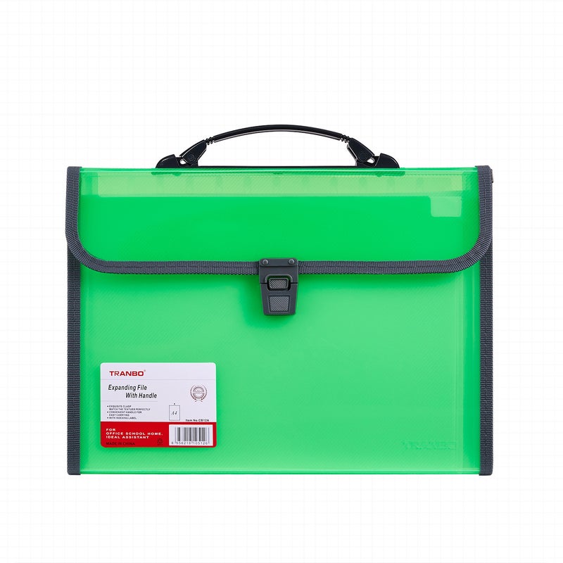 Tranbo/Full Standard A4 Portable Fashion Business Buckle 13-Compartment Fc Organ Bag Student Subject Test Paper Storage - Image 1