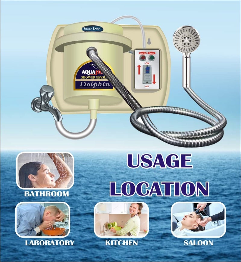 AQUAHOT AQUAHOT3000 Watt 15 Liter Instant Water Heater Fitted with MCB Shower and Automatic Cut Off Ivory  - Image 2