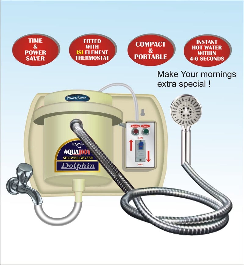 AQUAHOT AQUAHOT3000 Watt 15 Liter Instant Water Heater Fitted with MCB Shower and Automatic Cut Off Ivory  - Image 3