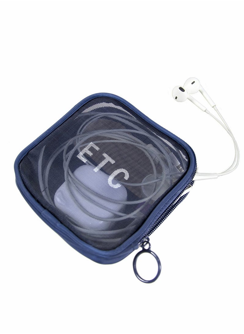 Generic - 4Pcs Clear Mesh Makeup Bag Set - Mini Portable Toiletry Pouches with Zipper for Travel & Daily Use (Gray) - Image 1