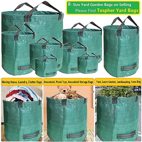 Tespher Professional 2-Pack 137 Gallon Lawn Garden Bags Large (D34,H34 inch) Yard Waste Bags w/Gardening Gloves for Big Leaf Bag,Yard Debris,Waste Container,Lawn Trash,Grass Clippings Bag,Weed Bags 4 Handles - Image 3
