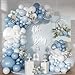 NUTTYBASH Dusty Blue Balloon Arch Kit 126 Pcs Light Blue and White Balloon Arch Garland Kit Include Macaron Balloons for Wedding Birthday Baby Shower Gender Reveal Bridal Decorations - Image 3